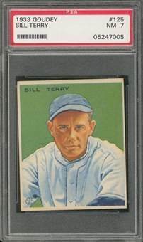 1933 Goudey #125 Bill Terry – PSA NM 7 